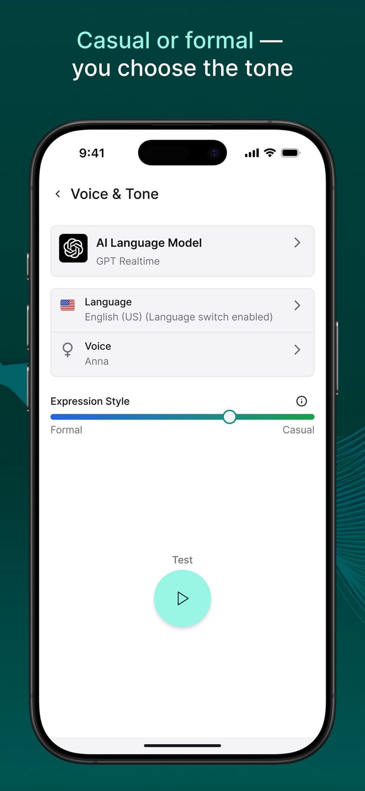 Voice, language and tone settings